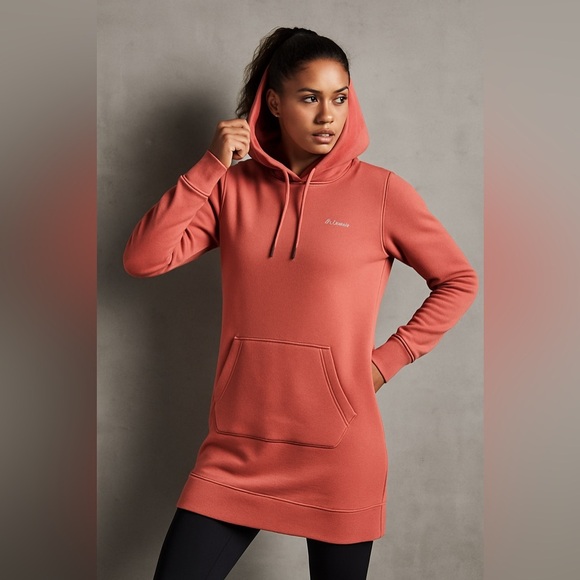 Columbia Coral Pink Fleece Hoodie XL | Cozy Athleisure Streetwear - Picture 3 of 7